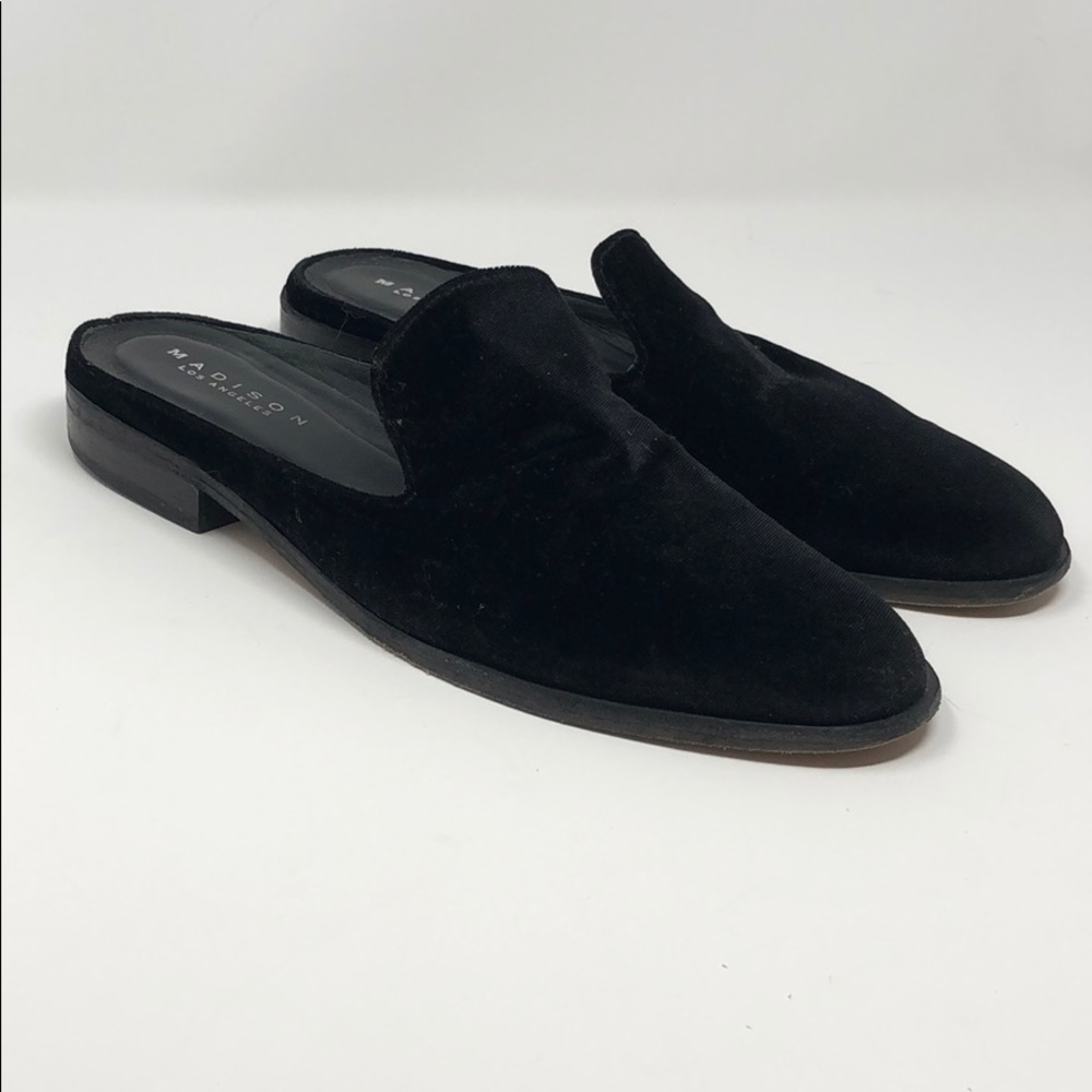 Madison Los Angeles Black Suede Mules